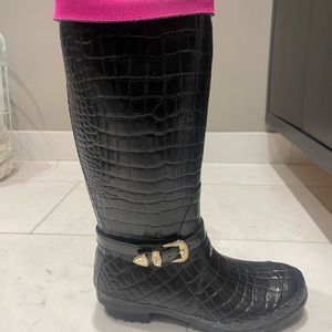 Louis Pinko crocodile effect rubber rain boots Made In Italy